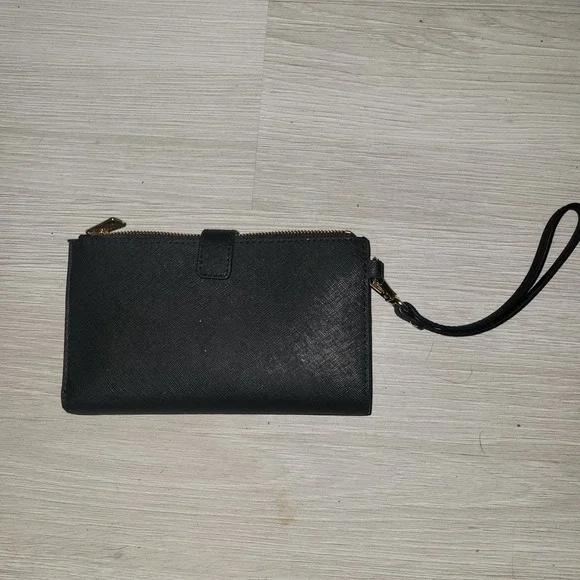 Michael Kors NEW Jet Set Travel L Double Zip Wristlet Black Saffiano Leather - Picture 3 of 6